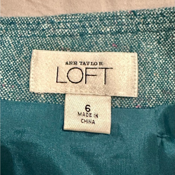 Ann Taylor Teal A-Line Skirt - Picture 3 of 3